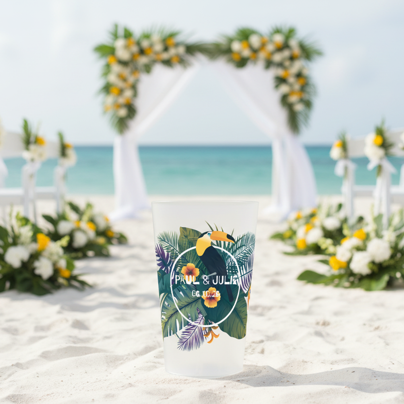 gobelet personnalise mariage tropical