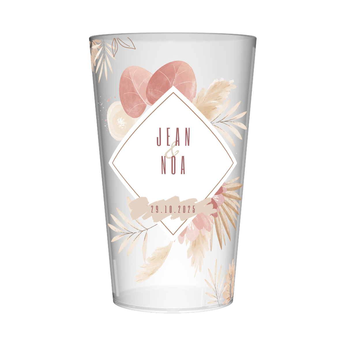 Gobelet personnalisé Mariage Cadre Exotique