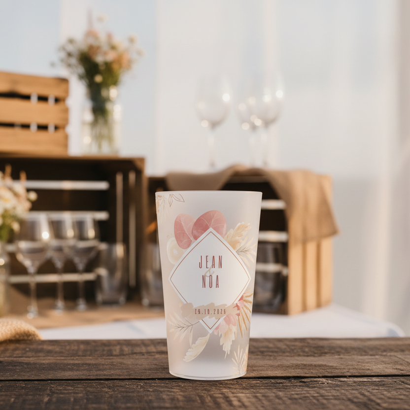 gobelet personnalise mariage cadre exotique