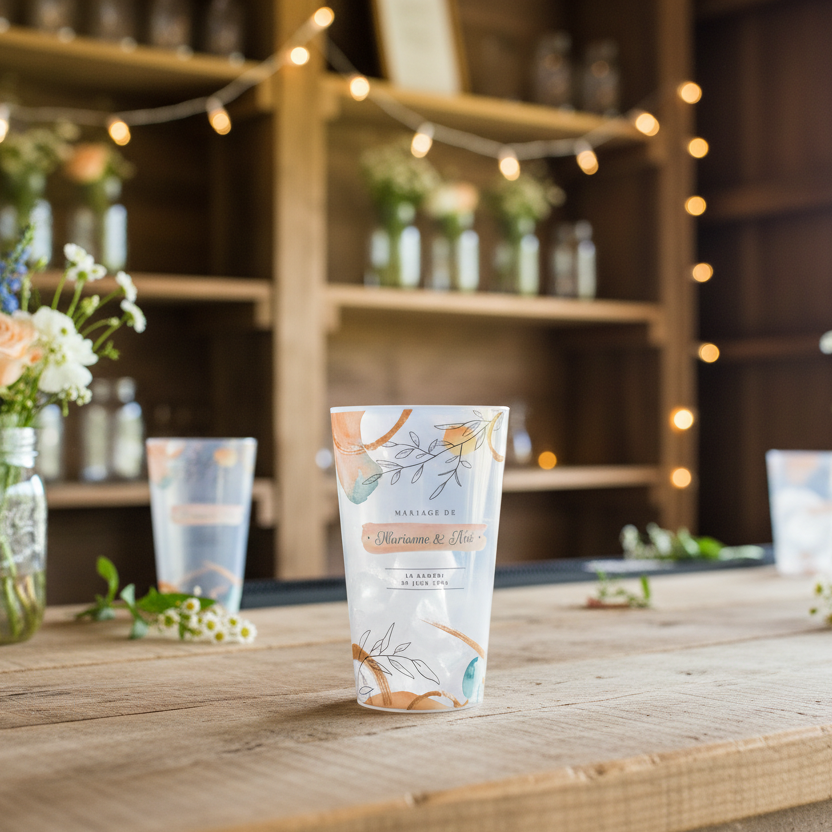 gobelet personnalise mariage aquarelle