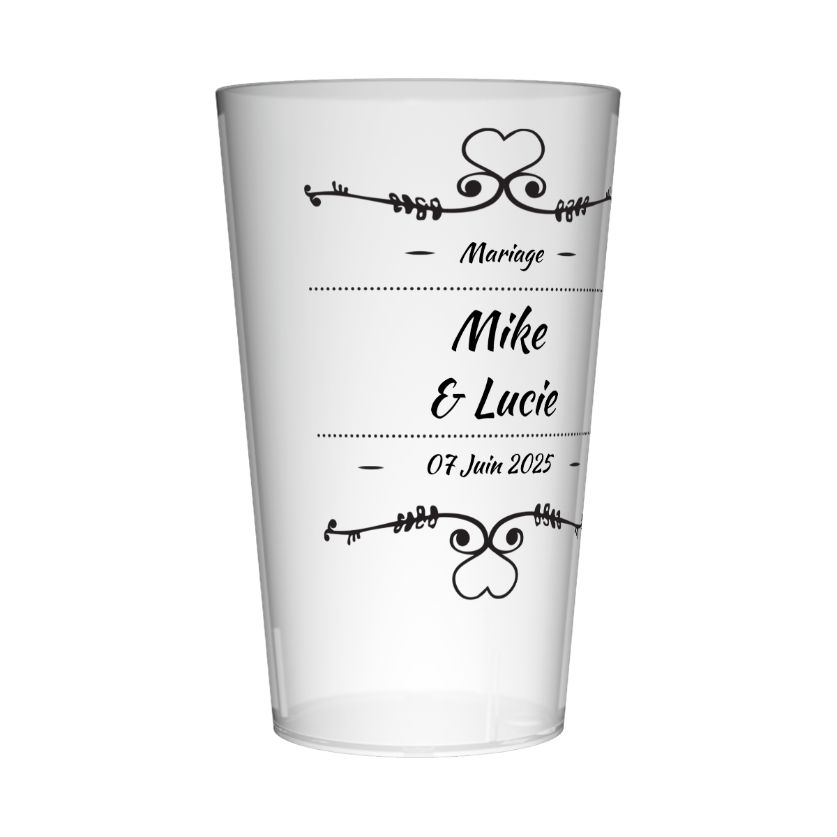 gobelet personnalise mariage noir