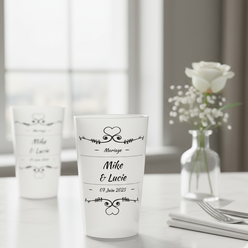 Gobelet personnalisé Mariage Black Heart