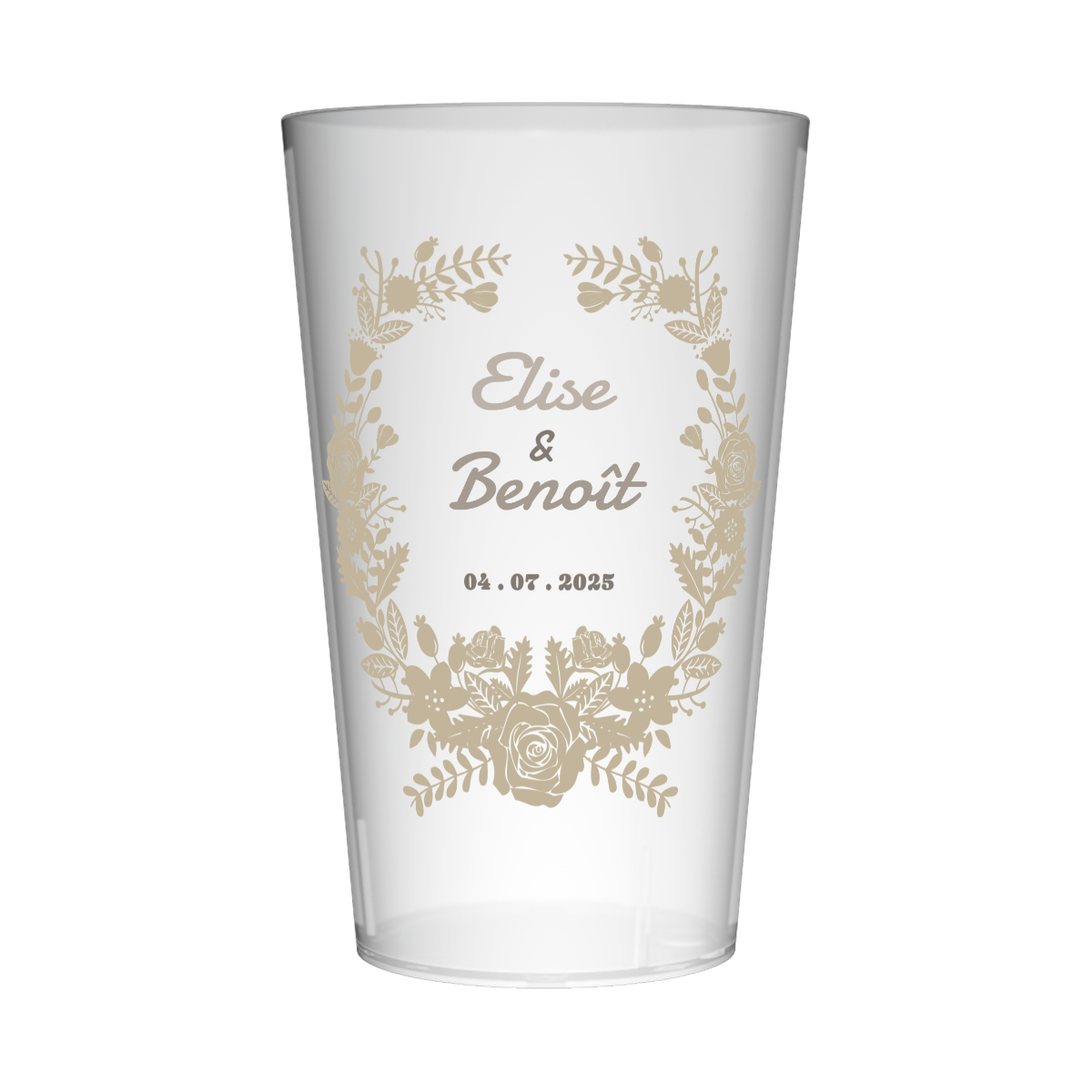 Gobelet personnalisé Mariage Couronne de Fleurs