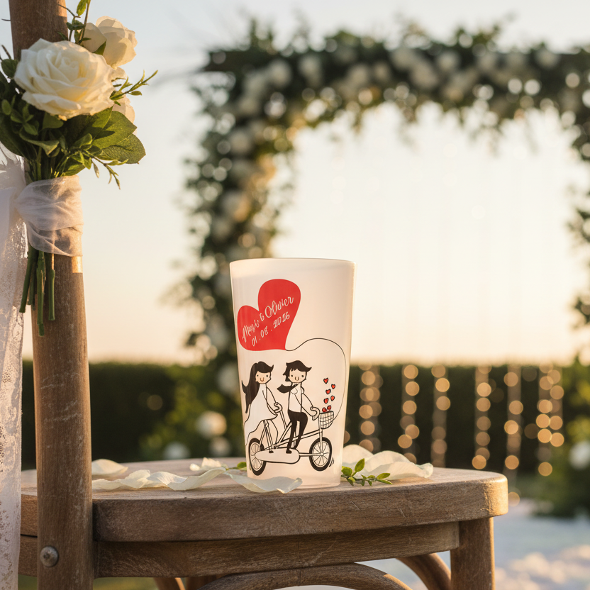 gobelet personnalise mariage bike
