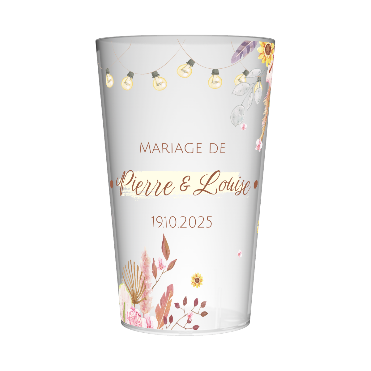Gobelet personnalisé Mariage Guirlandes & Fleurs
