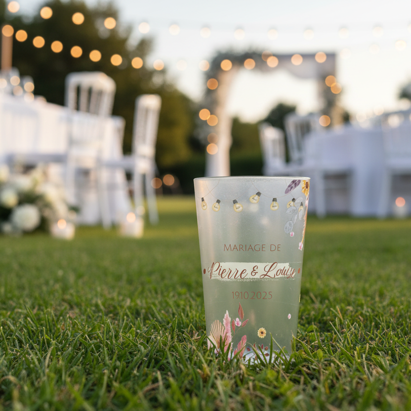 gobelet personnalise mariage guirlande