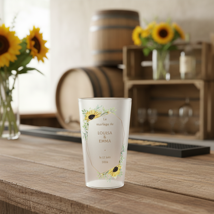 gobelet personnalise mariage tournesol