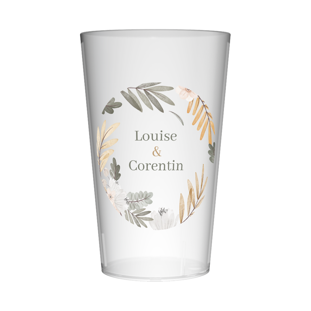 Gobelet personnalisé Mariage Cercle Feuilles