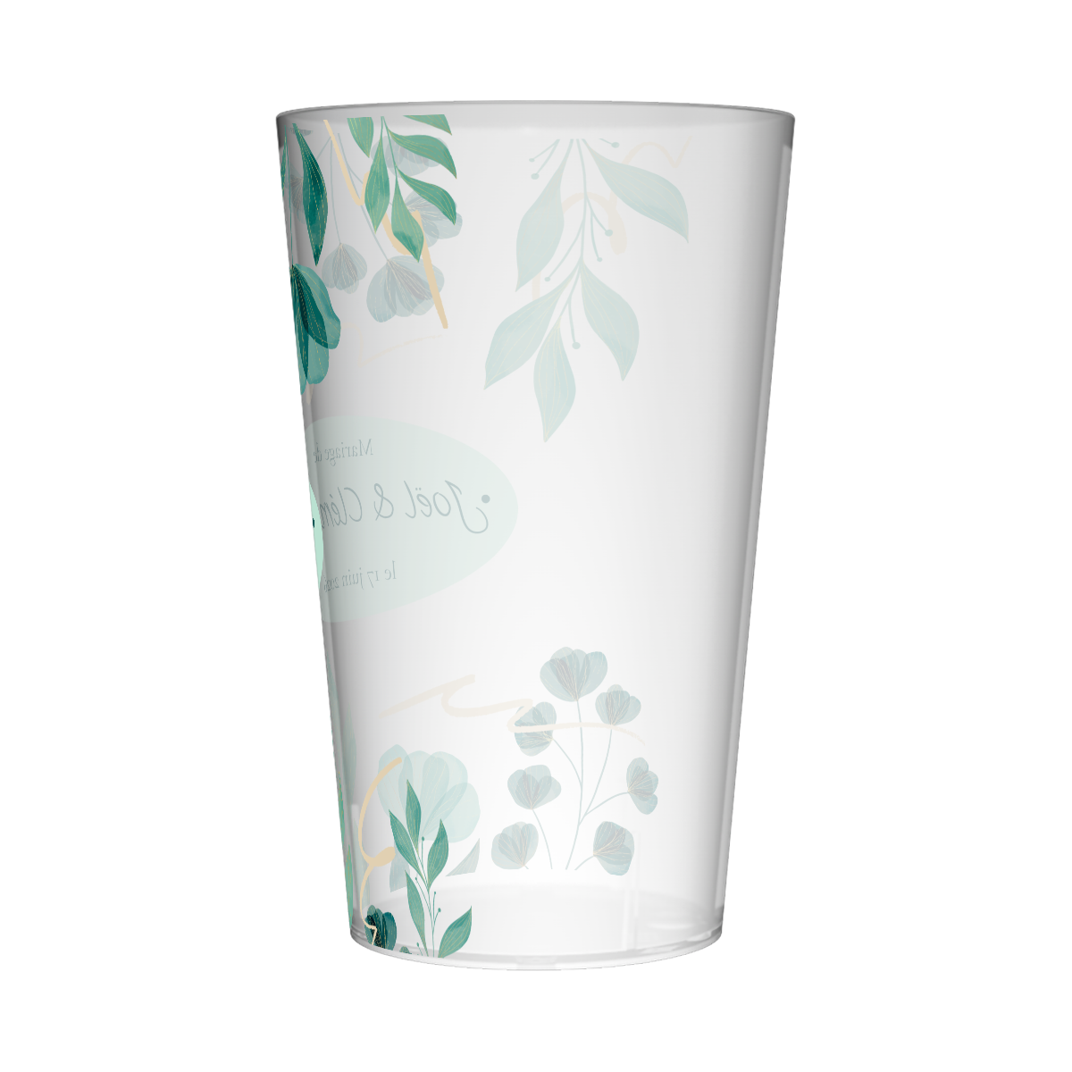 Gobelet personnalisé Mariage Fleurs Vertes 2
