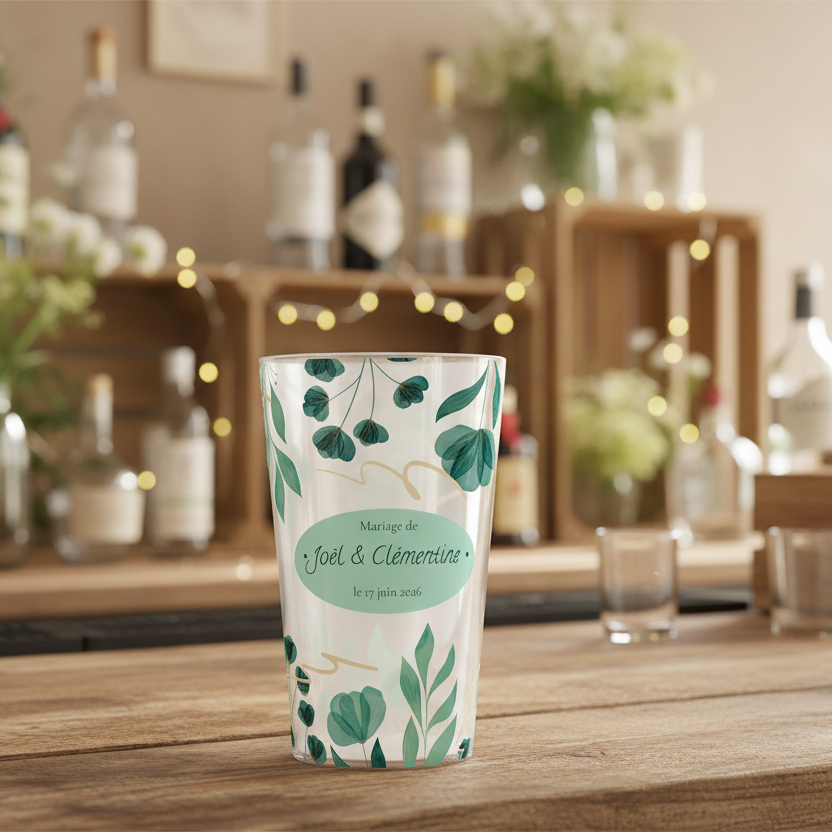 gobelet personnalisé mariage vert