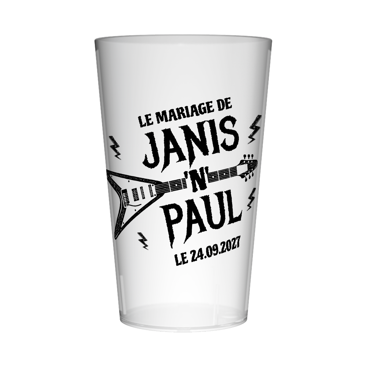 Gobelet personnalisé Mariage Rock'n Roll