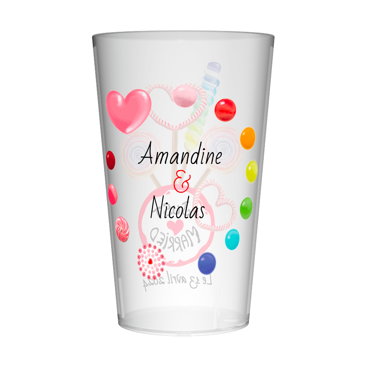 Gobelet personnalisé Mariage Candy Bar