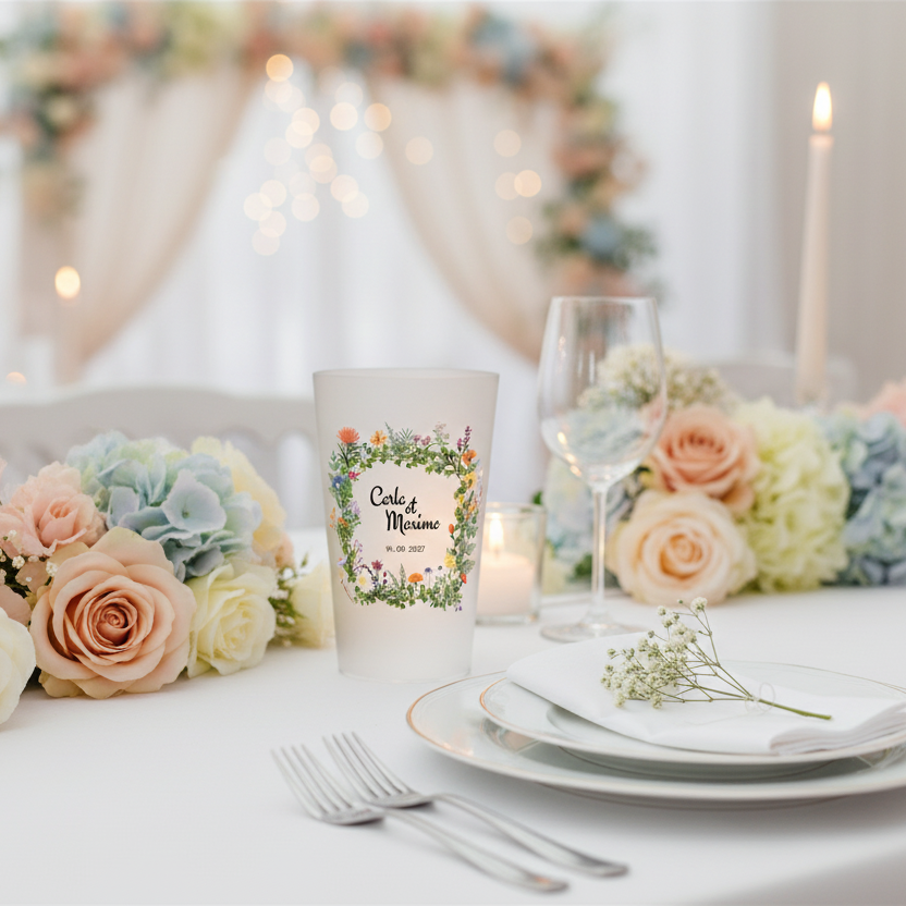 gobelet personnalise mariage fleurs sauvaeges