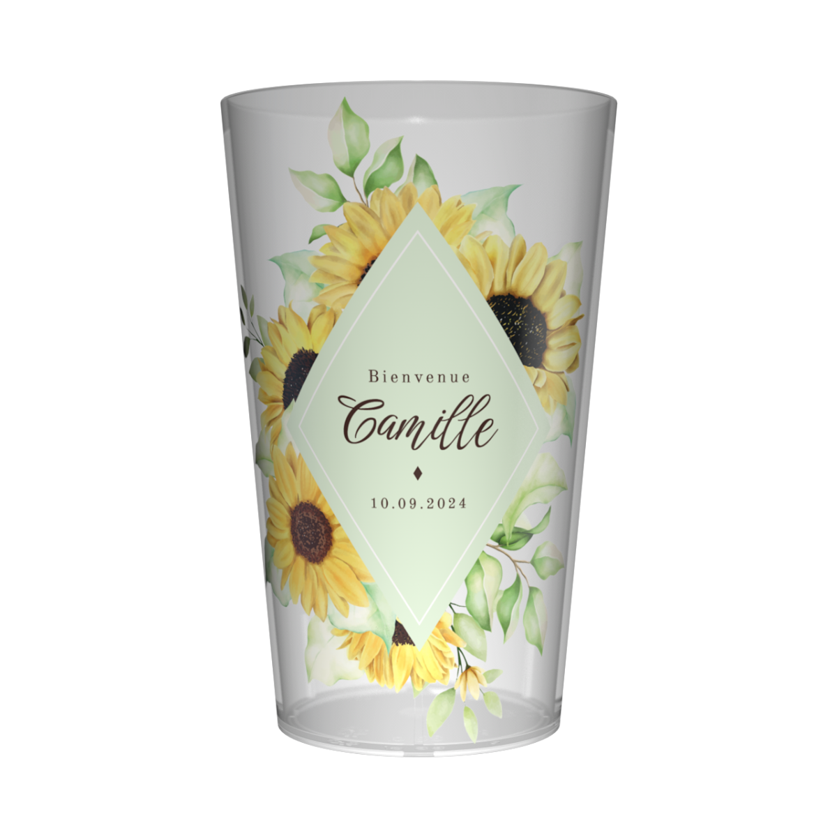 Gobelet personnalisé Naissance Tournesol