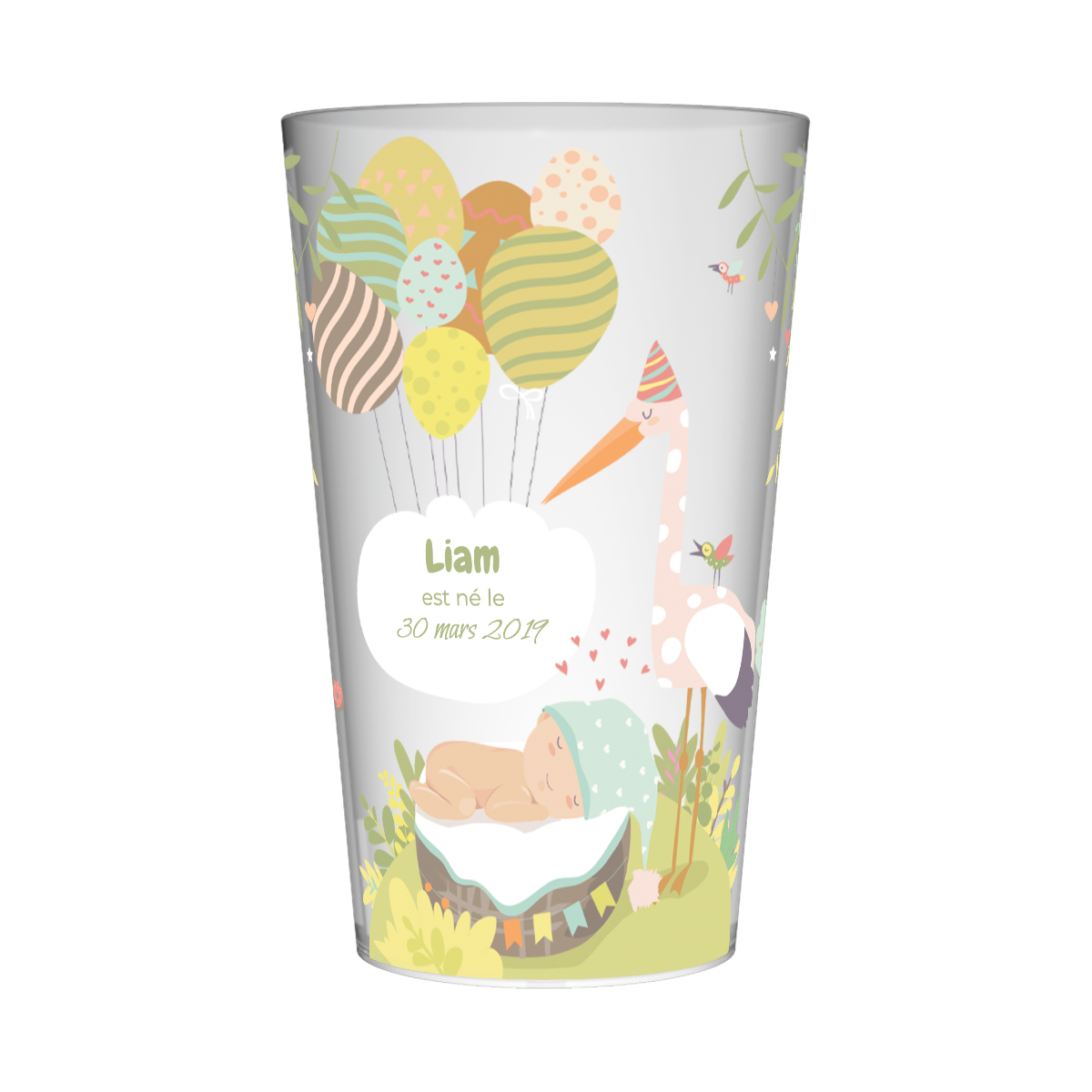 Gobelet personnalisé Naissance Nature