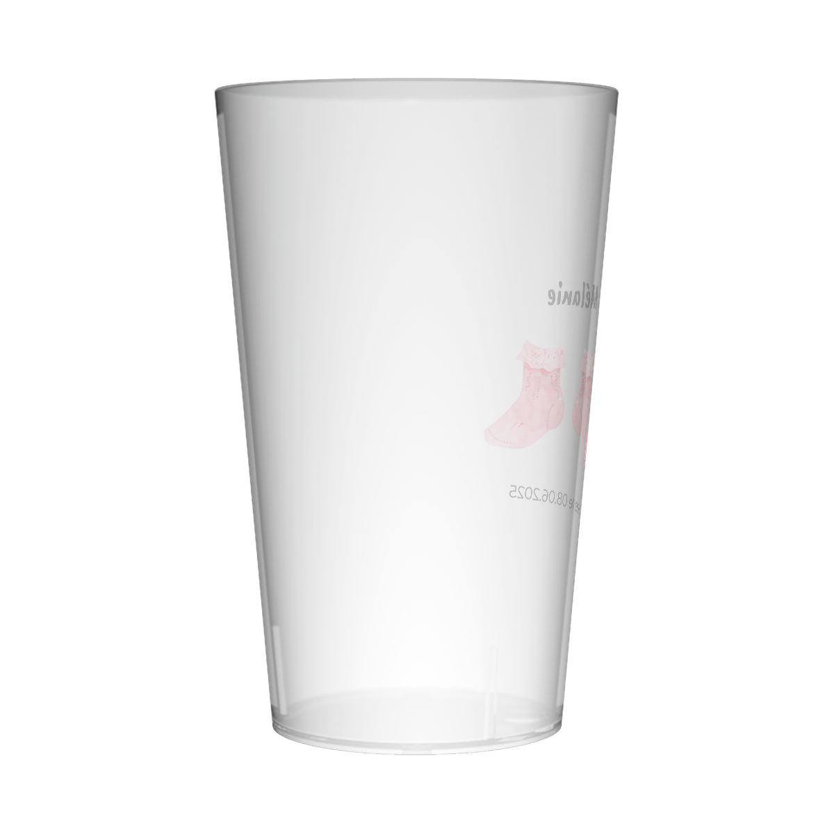 Gobelet personnalisé Naissance Chaussettes Roses 2