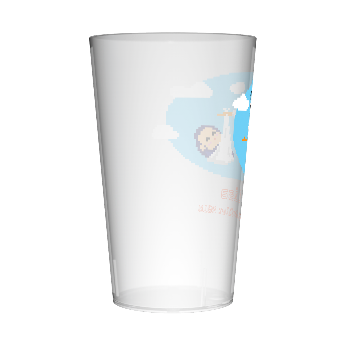 Gobelet personnalisé Naissance effet brodé Cigogne 2