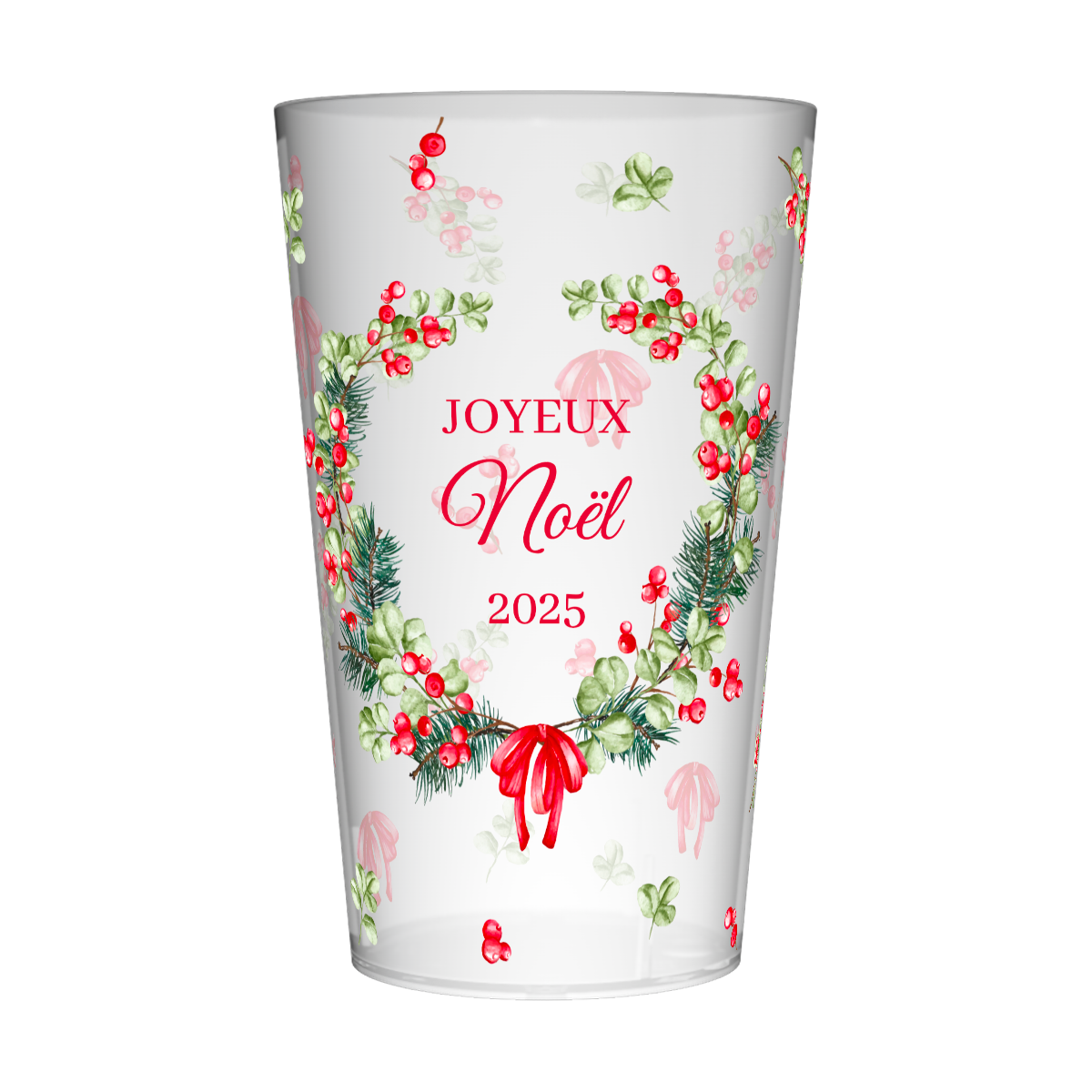 Gobelet personnalisé Noël Décoration & Houx