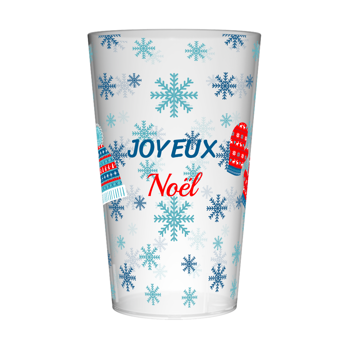 Gobelet personnalisé Noël Flocons