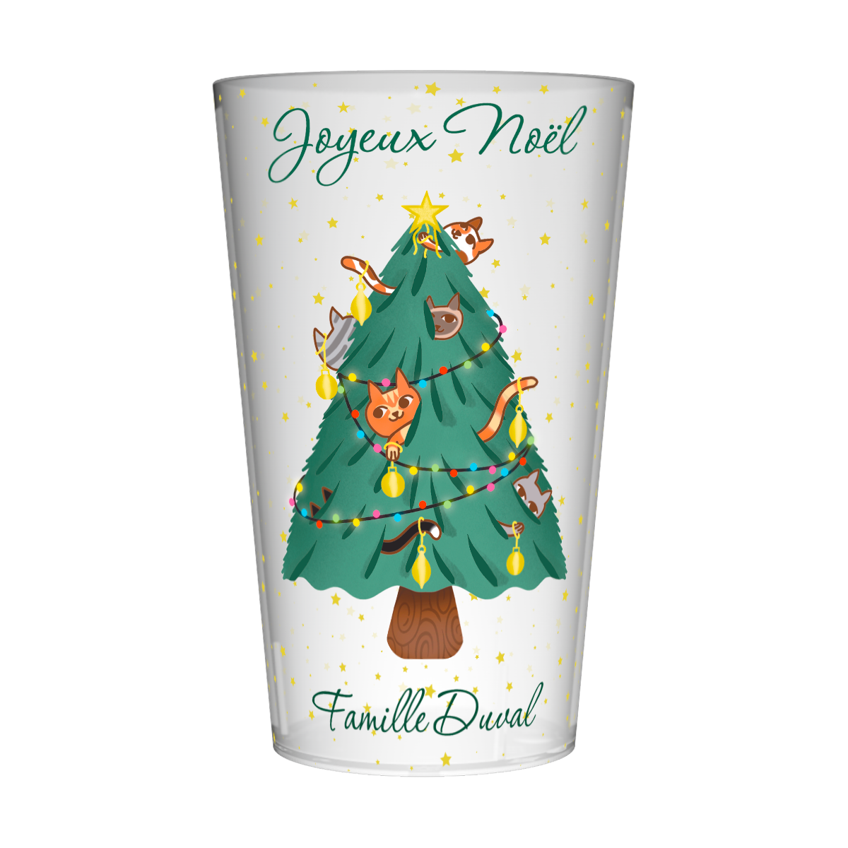 Gobelet personnalisé Noël Bouteille Sapin