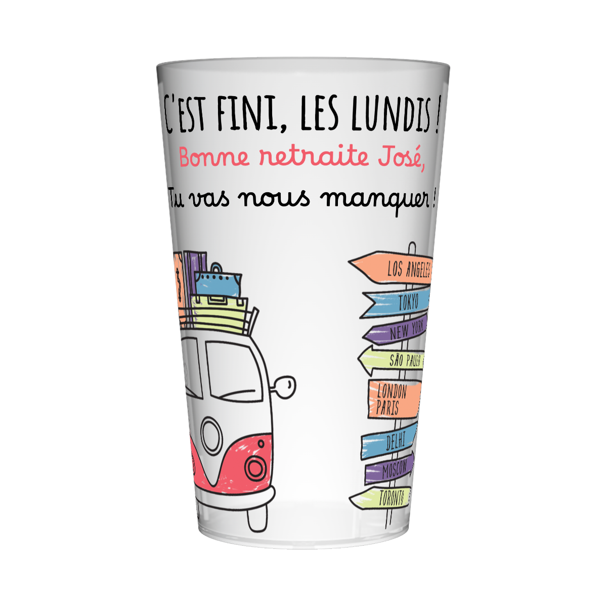 Gobelet personnalisé Retraite Destination