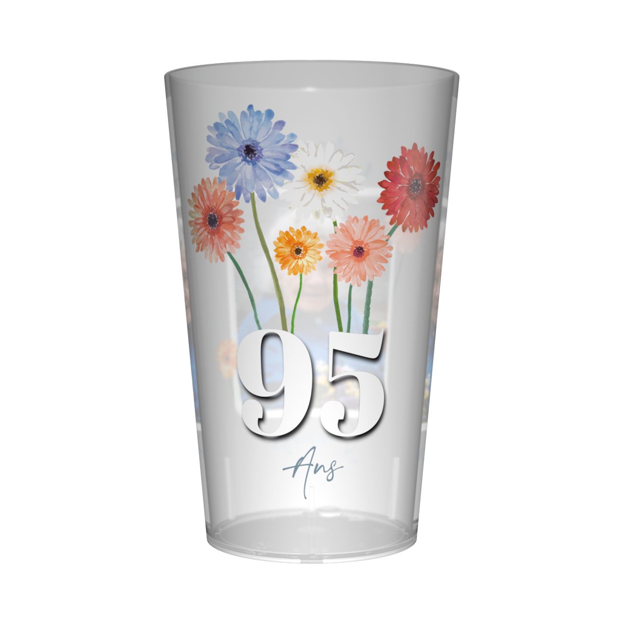 Gobelet personnalisé Anniversaire Marguerite Aquarelle