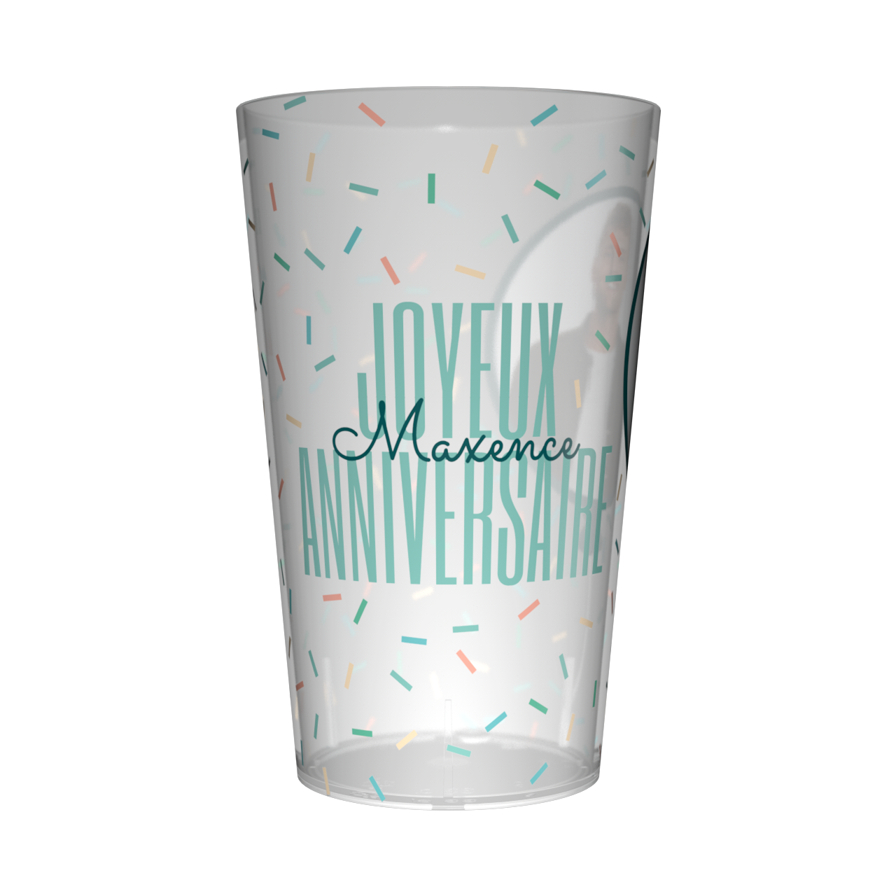 Gobelet personnalisé Anniversaire Photo & Confettis 2