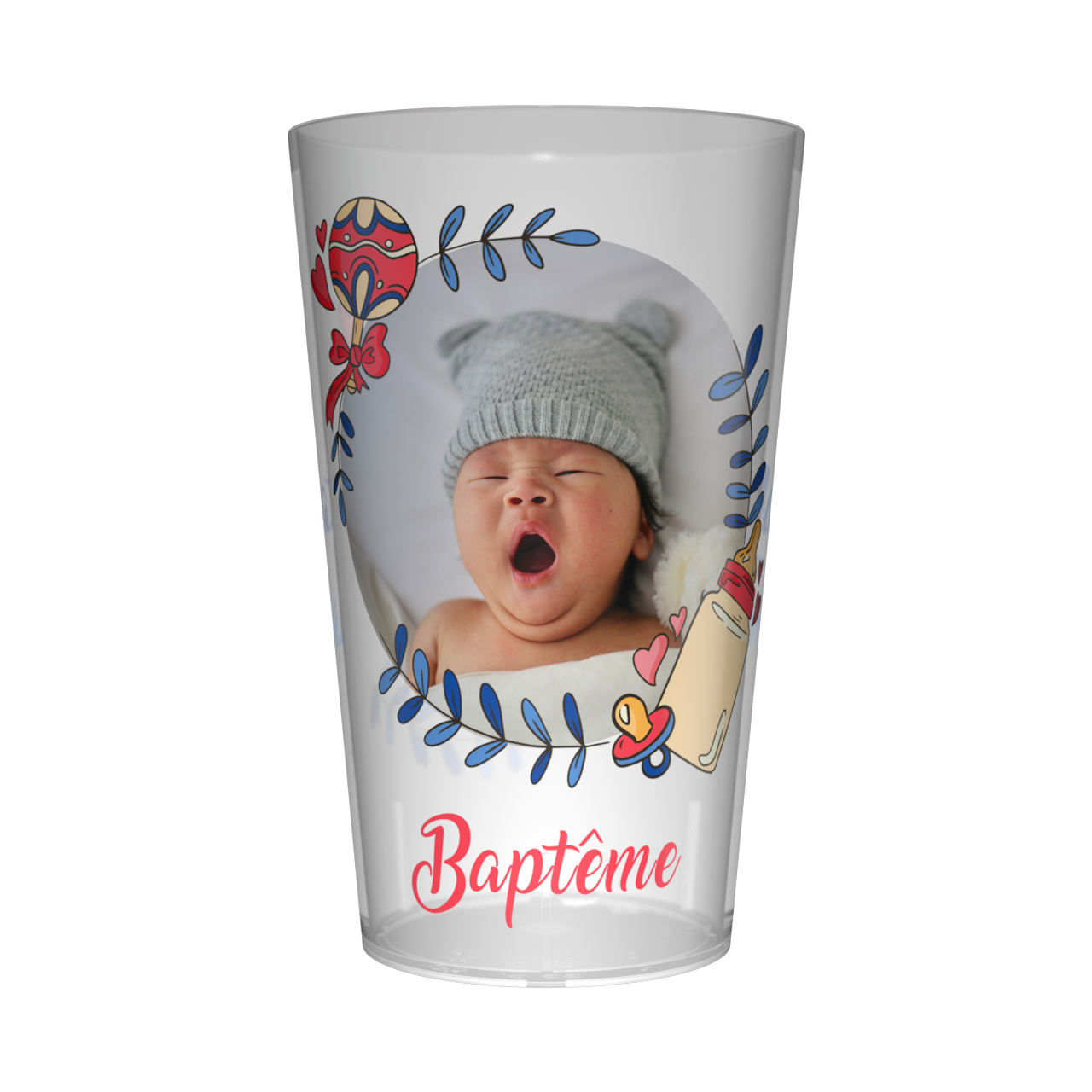 Gobelet personnalisé Baptême Image Bleu 2
