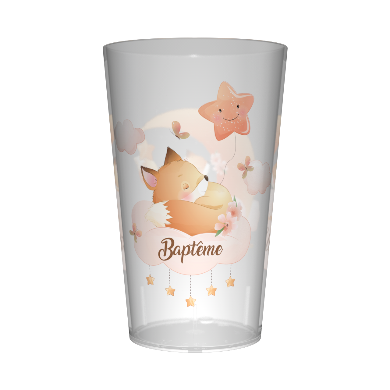 Gobelet personnalisé Baptême Renard