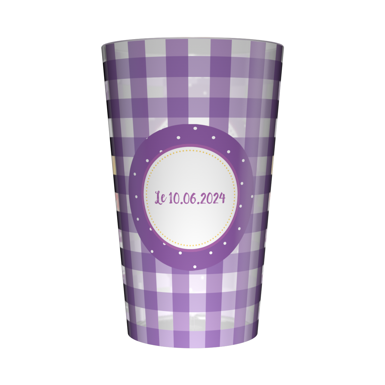 Gobelet personnalisé Baptême Vichy 2