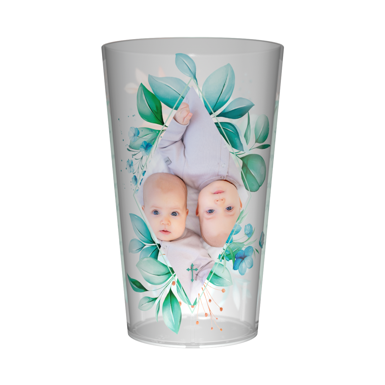 Gobelet personnalisé Baptême Losange & Photo 2