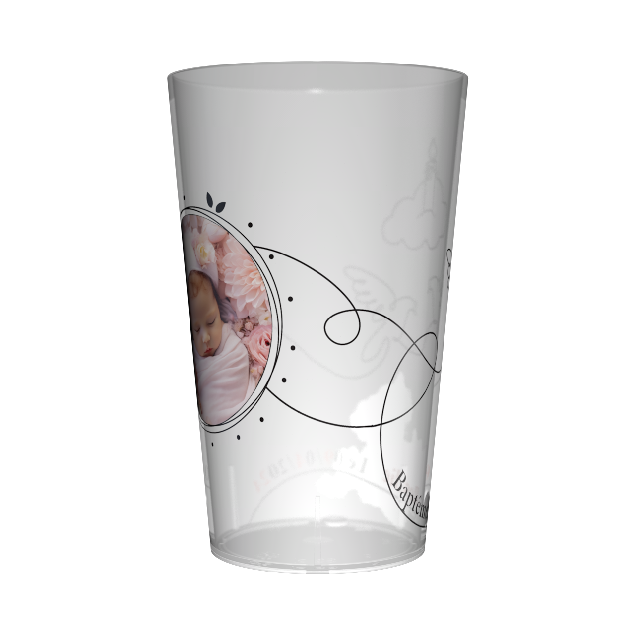 Gobelet personnalisé Baptême Colombe & Bougie 3