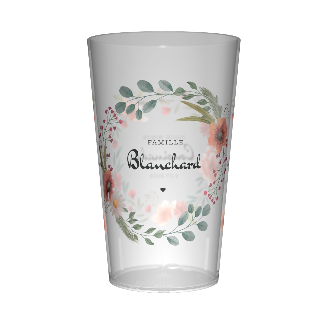 Gobelet personnalisé Cousinade Couronne Fleurs 2