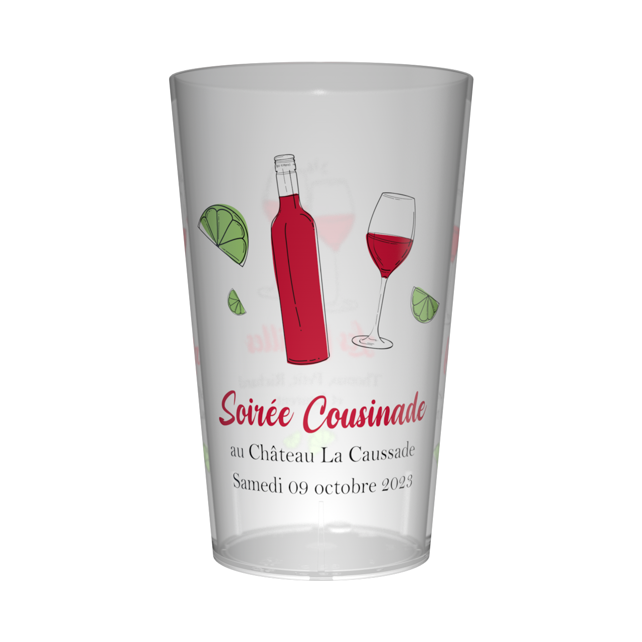 Gobelet personnalisé Cousinade Vin 2