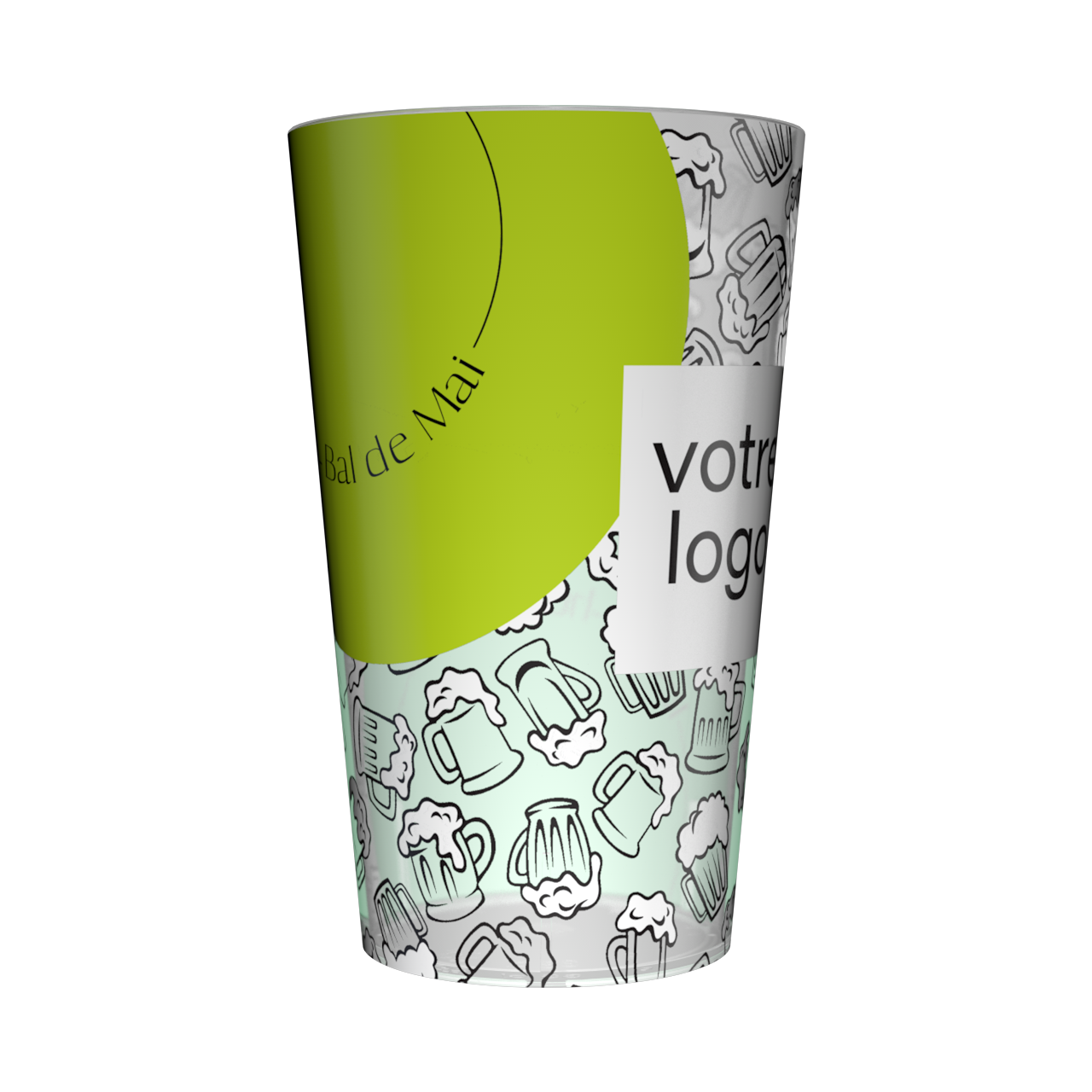 Gobelet personnalisé Conscrit Rond Vert & Bière 4