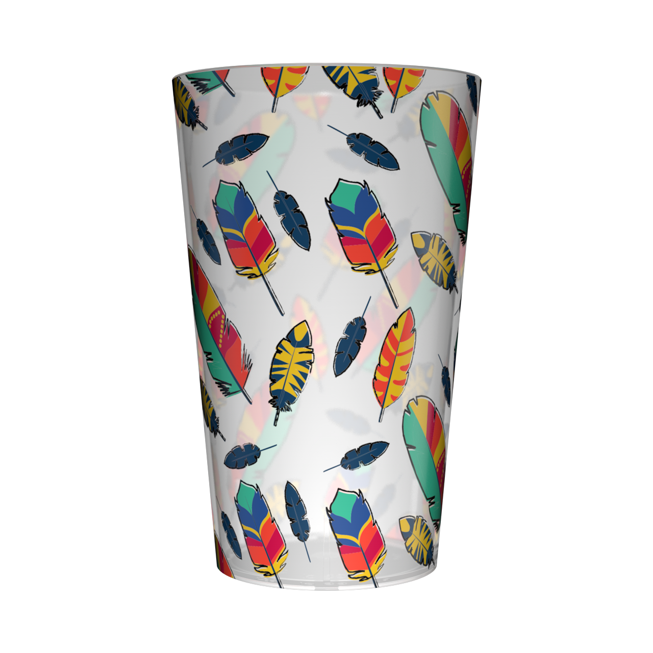 Gobelet personnalisé Déco Plumes Multicolores 3