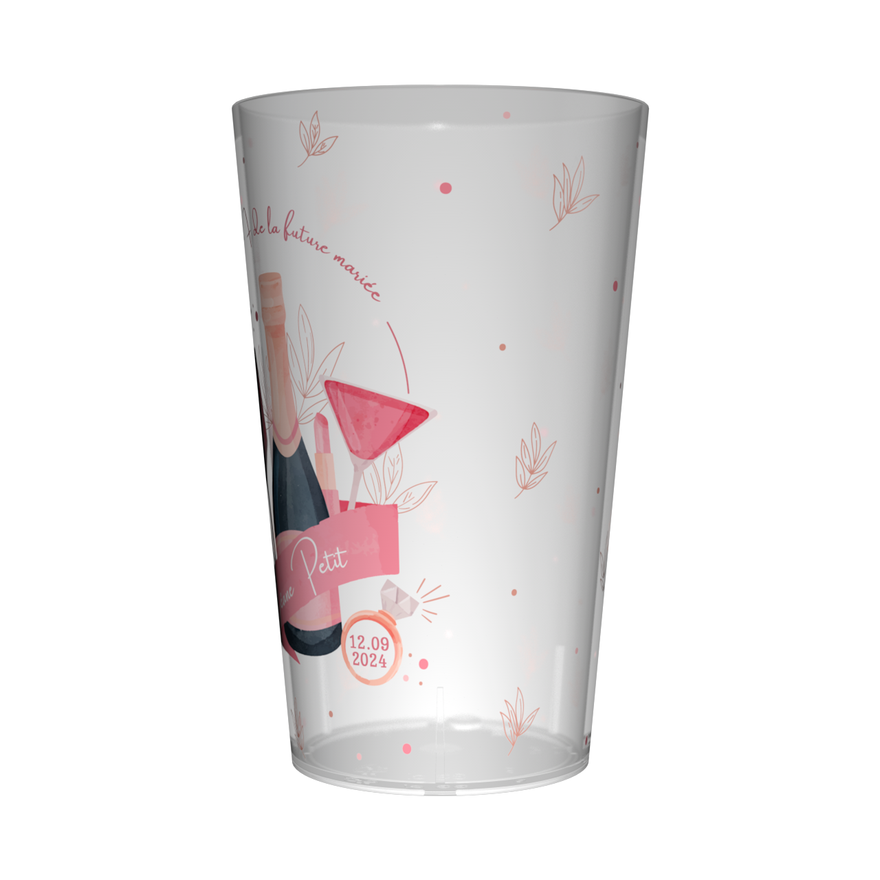 Gobelet personnalisé pour EVJF Champagne Rose 2
