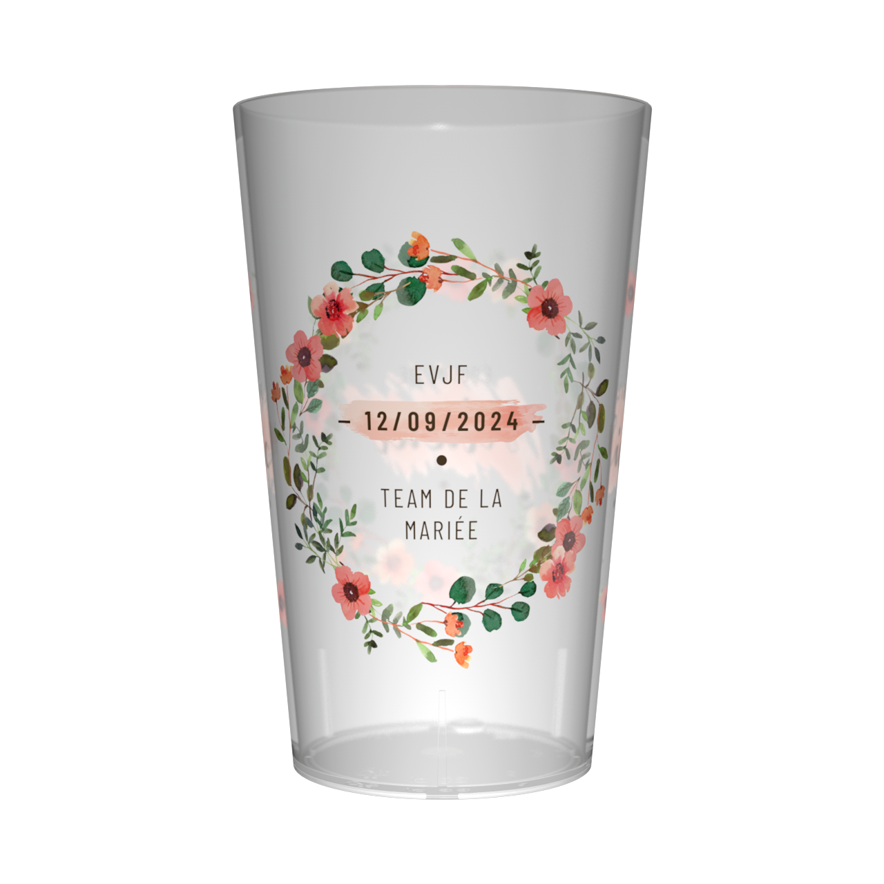 Gobelet personnalisé pour EVJF Fleurs Roses
