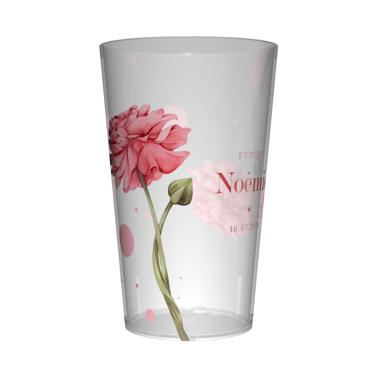 Gobelet personnalisé pour EVJF Oeillets roses 4