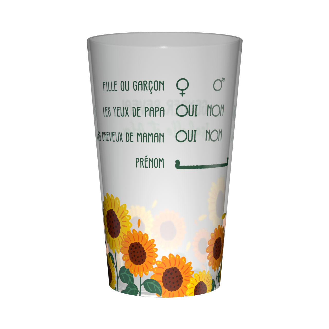 Gobelet personnalisé Gender Reveal Tournesol 3
