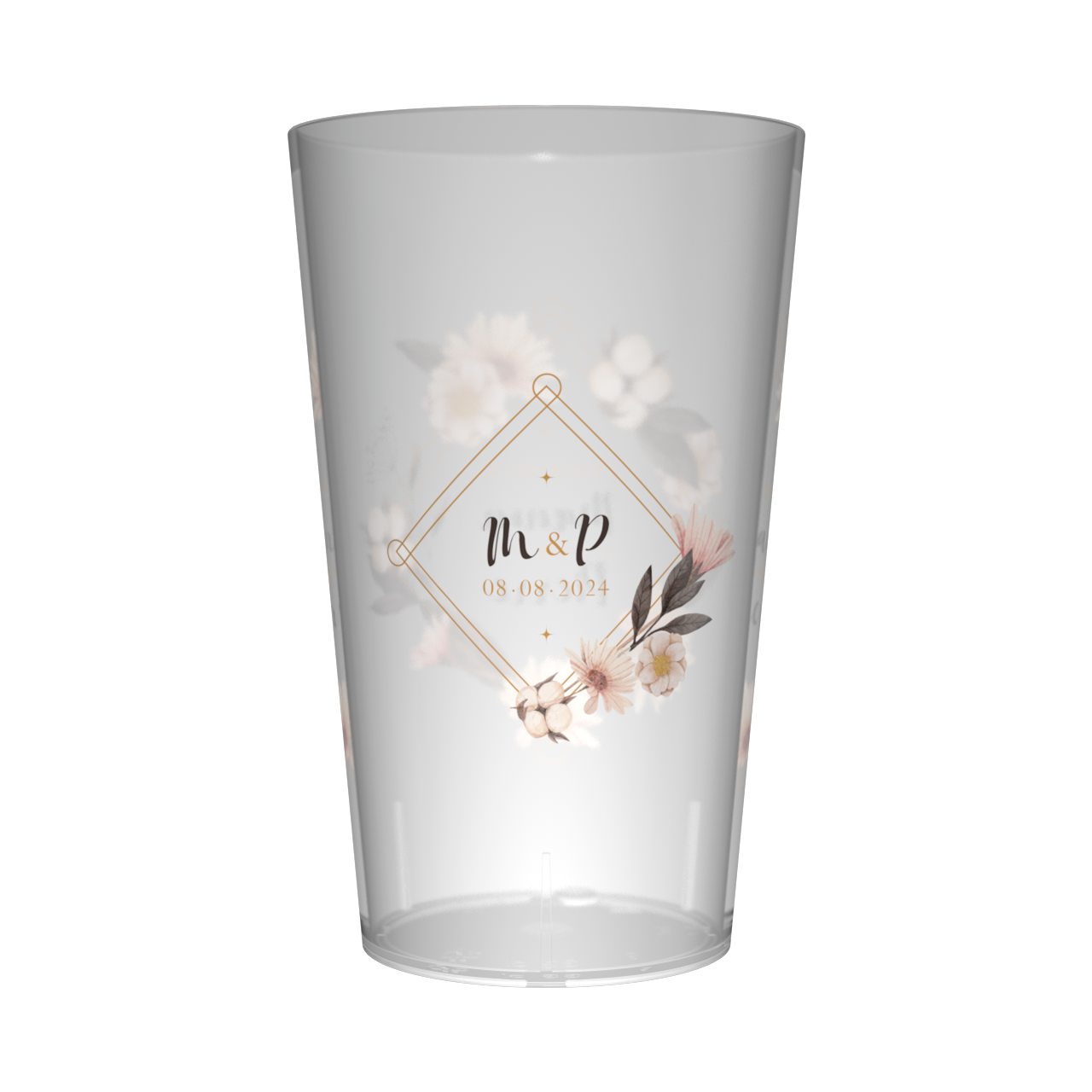 Gobelet personnalisé Mariage Losange de Fleurs 2