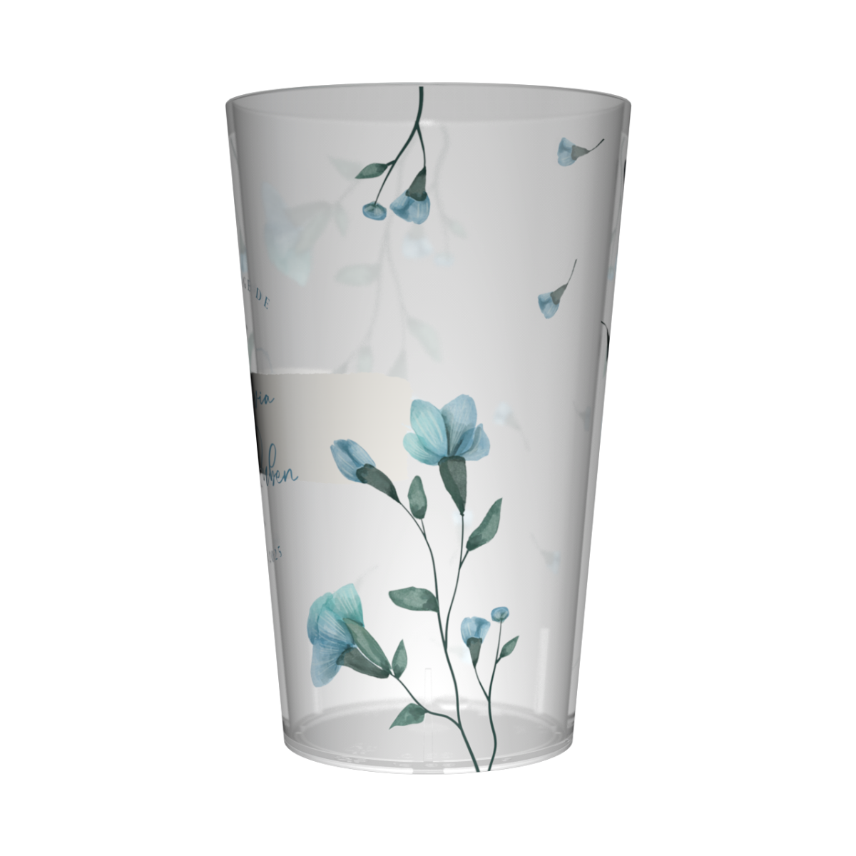 Gobelet personnalisé Mariage Fleurs Bleues 3