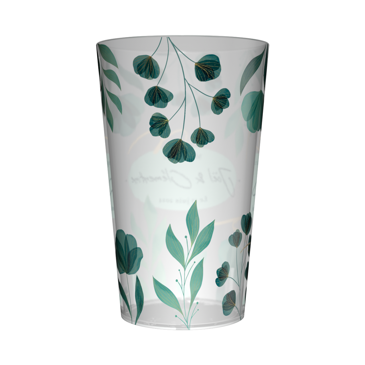 Gobelet personnalisé Mariage Fleurs Vertes 3