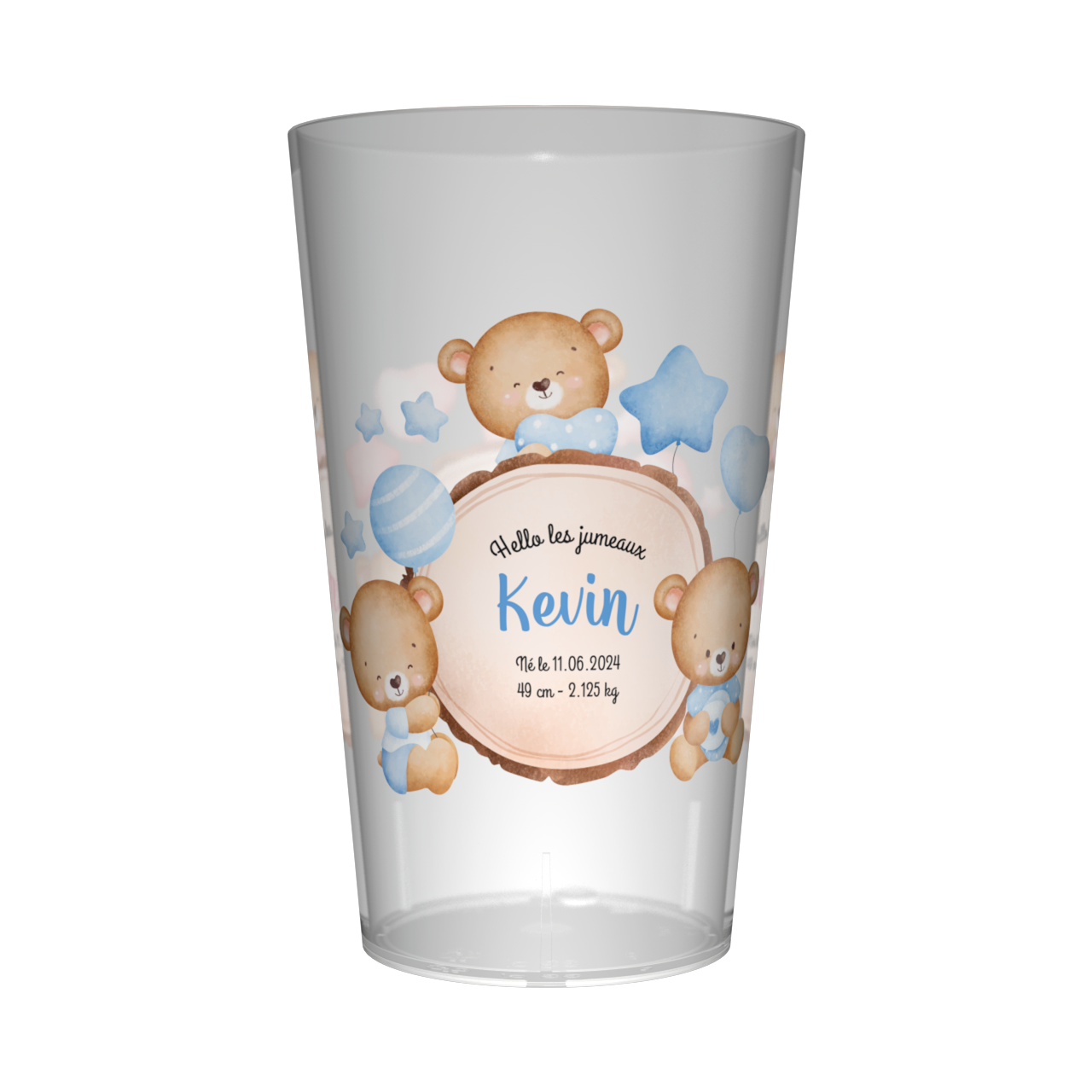 Gobelet personnalisé Naissance Ours & Jumeaux 3