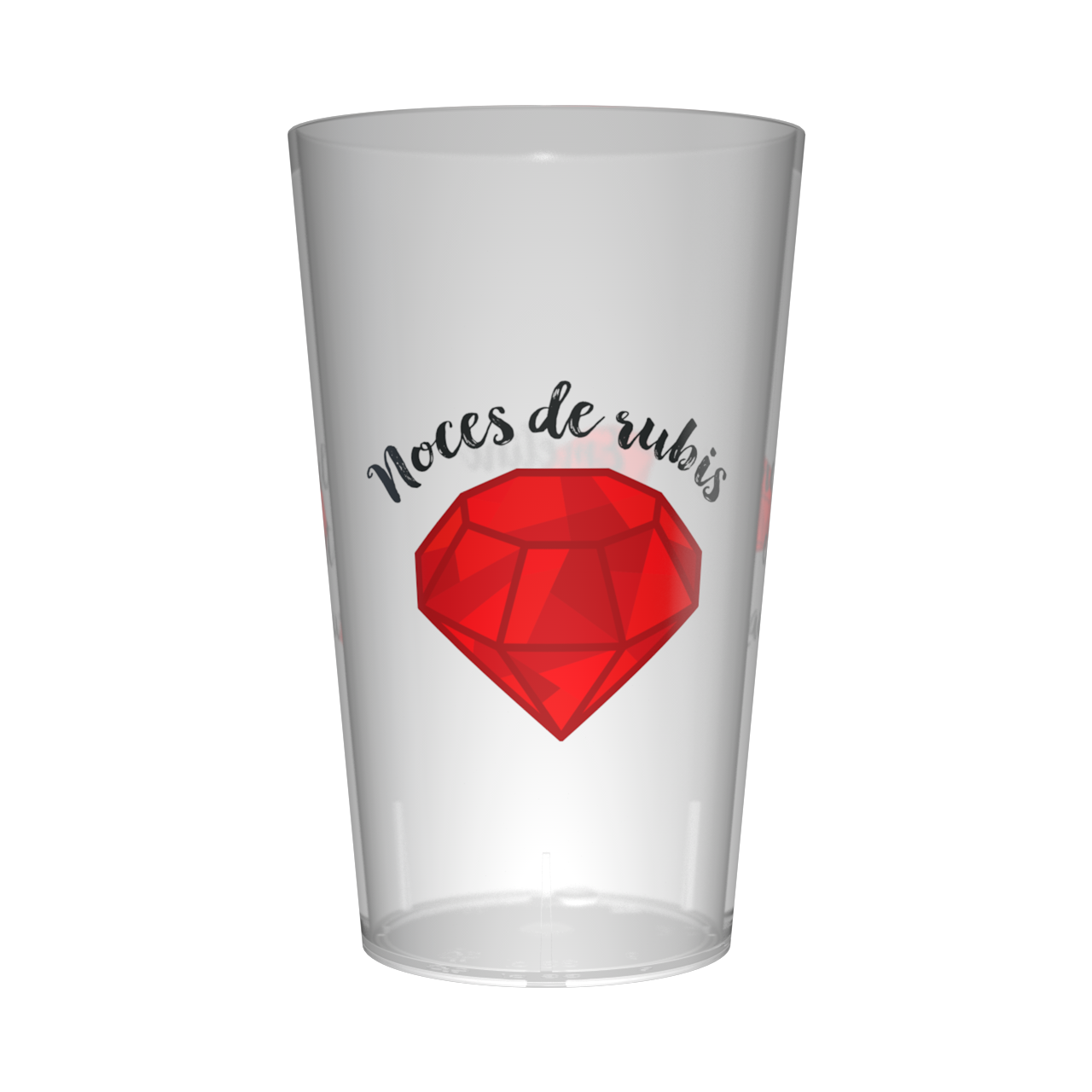 Gobelet personnalisé Noces rubis 2