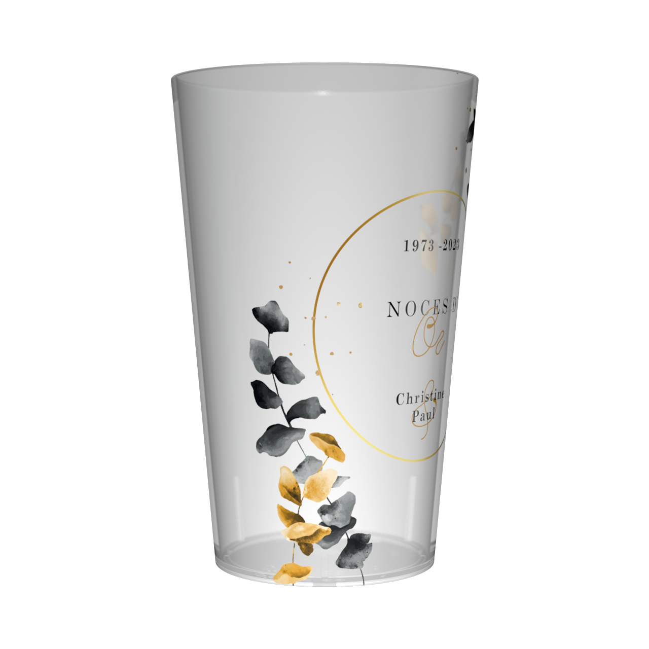 Gobelet personnalisé Noces d'Or & Eucalyptus 2