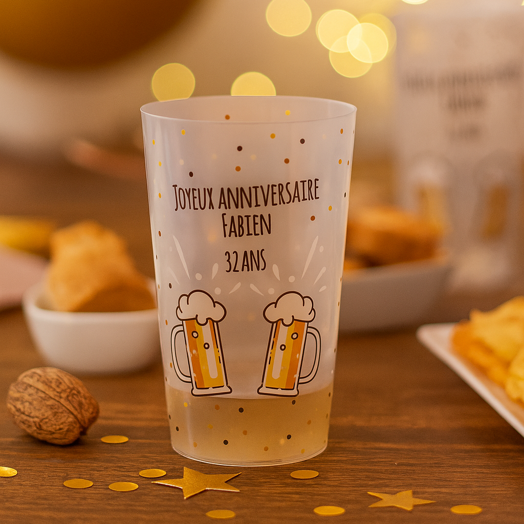 Gobelet personnalisé Anniversaire Bières