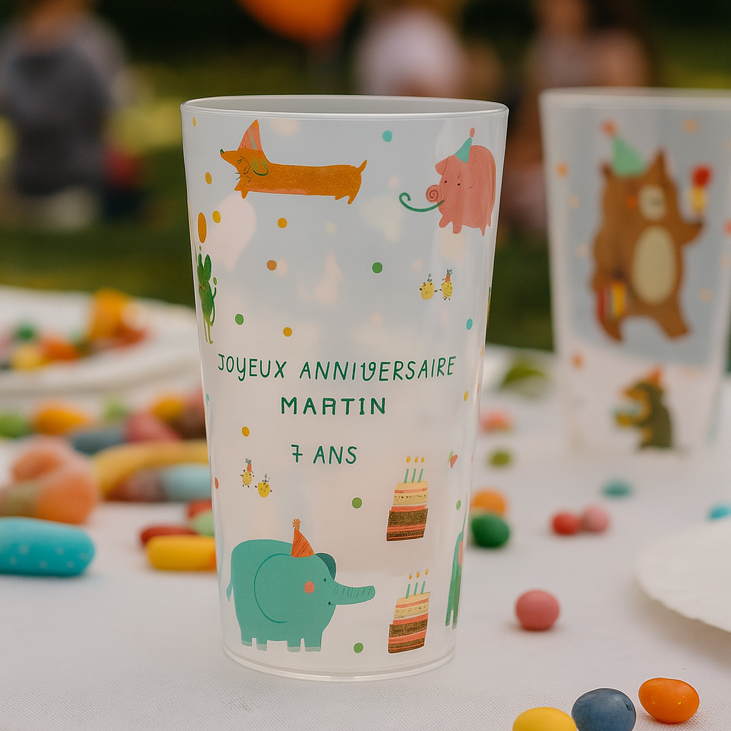 Gobelet personnalisé Anniversaire Animaux Fête