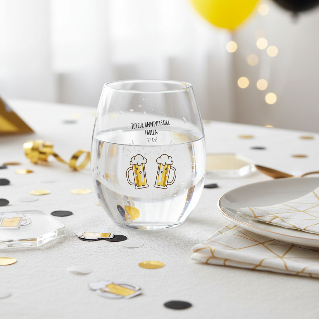verre à eau personnalise tritan anniversaire biere ambiance