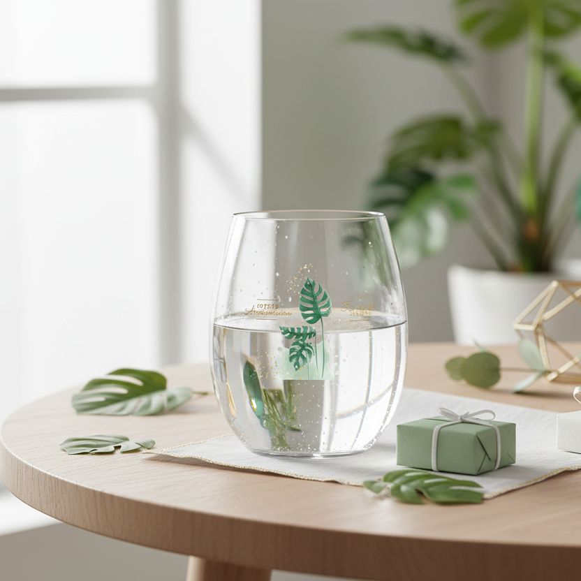 verre à eau personnalise tritan anniversaire monstera